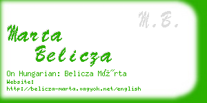 marta belicza business card